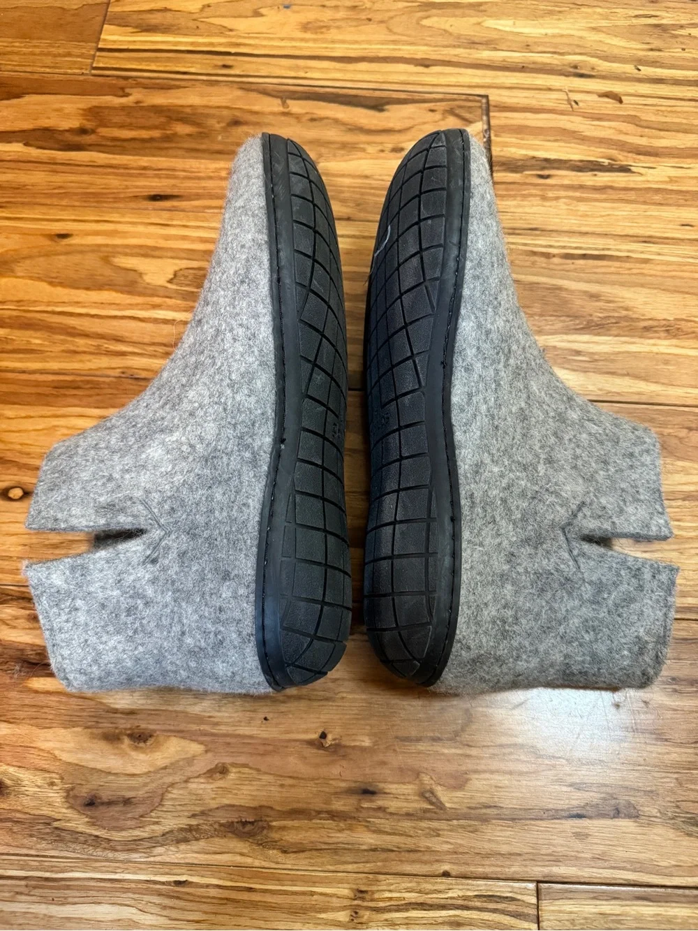 Glerups  boot Gray Wool Slipper With Black Rubber Bottom -  EU Size 43 Unisex‎